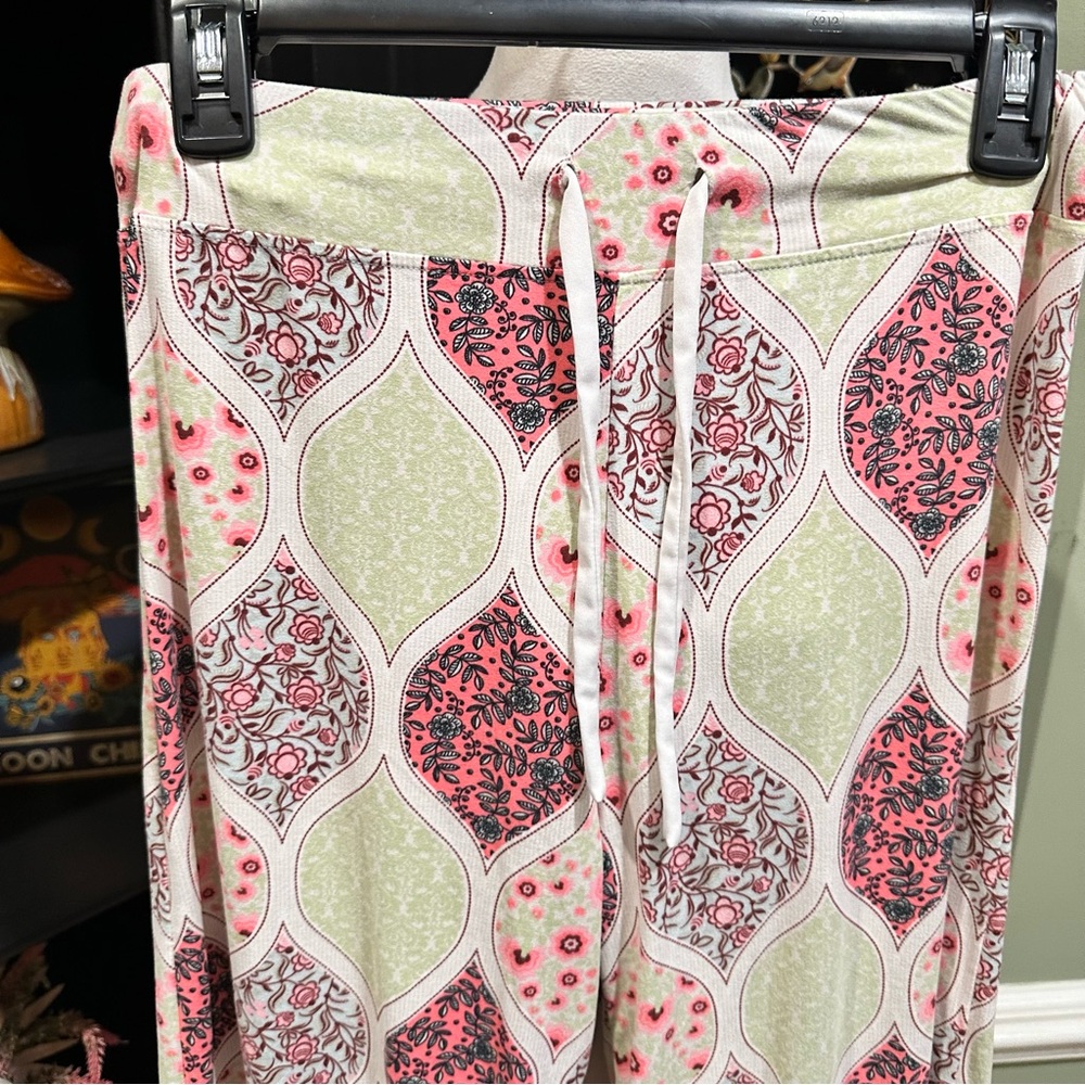 Amanda Blu Boho Patchwork Print Pants Size Small - image 2